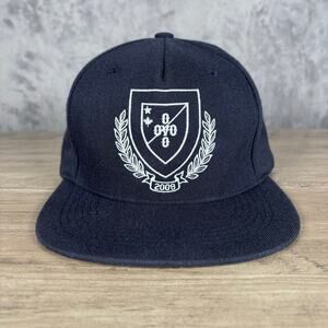 OVO October’s Very Own Crest Logo Snapback Hat Navy Blue – Rare – Made in USA